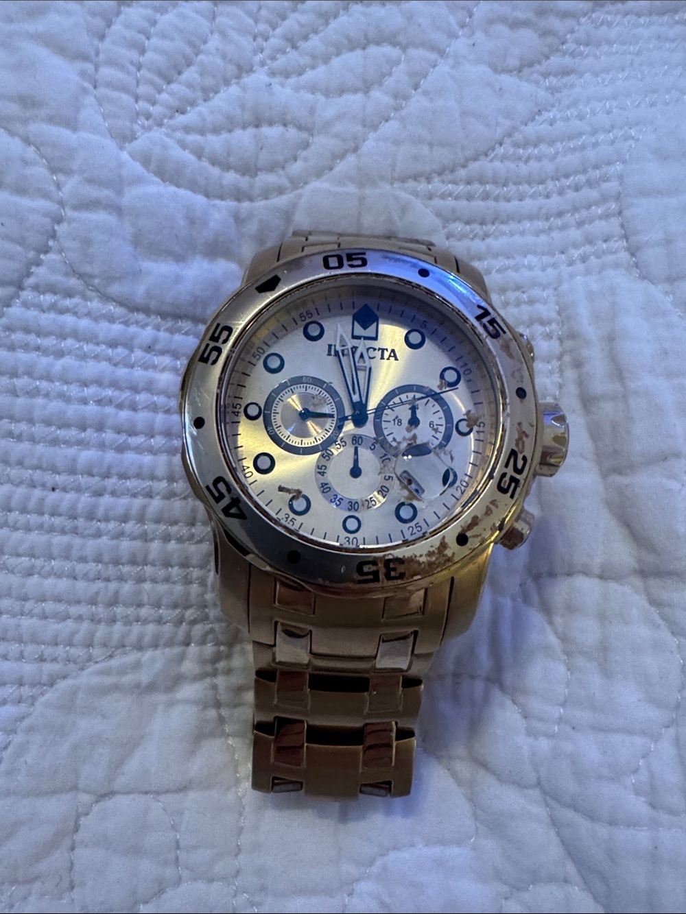 Invicta Gold and Silver-Tone Chronograph Men's Watch